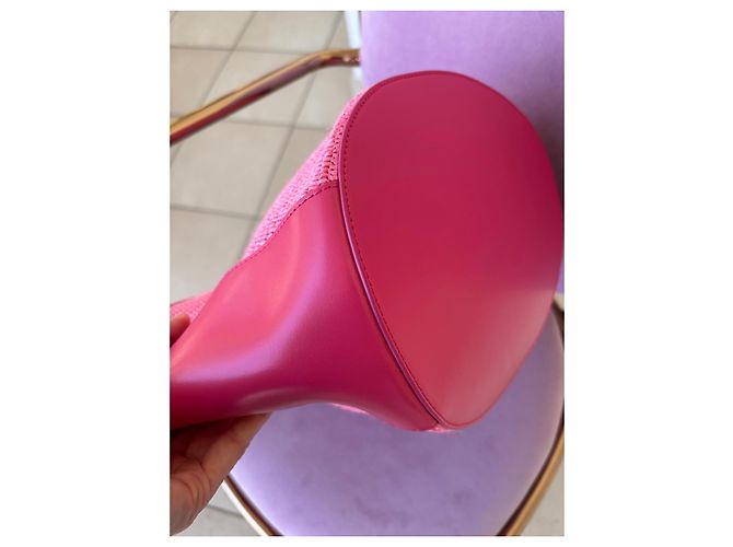 Marni Borsa Tote in Rafia Rosa - vista 4