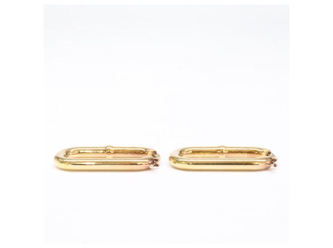 Orecchini a cerchio ovali dorati Bottega Veneta D'oro - vista 4