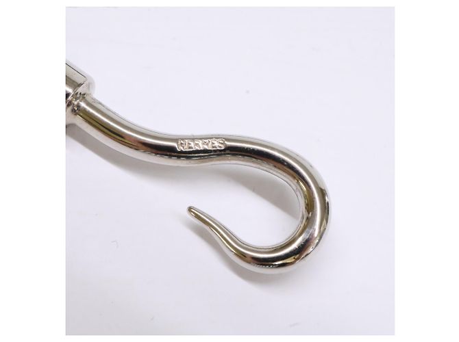 Hermès Bracciale charm in pelle Jumbo H HERMES Nero Argento - vista 7