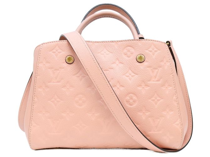 Borsa a tracolla Louis Vuitton Pink Monogram Empreinte Montaigne BB Rosa - vista 3