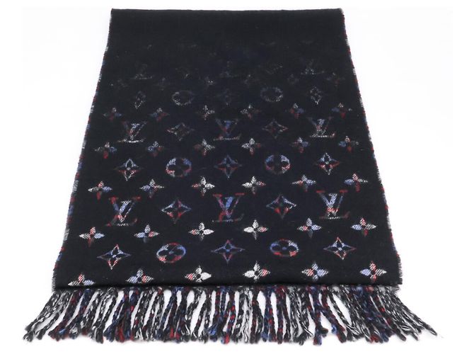 Stola in cashmere Louis Vuitton Monogram Gradient Tartan Nero Multicolore - vista 3