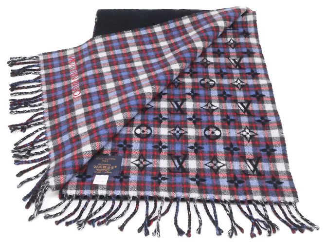Stola in cashmere Louis Vuitton Monogram Gradient Tartan Nero Multicolore - vista 4