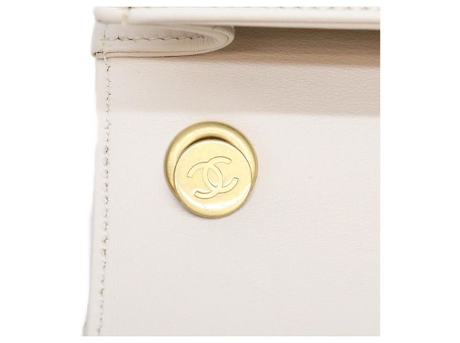 Borsa a tracolla Chanel Ivory Lamb Gripoix Matelassé Bianco - vista 13