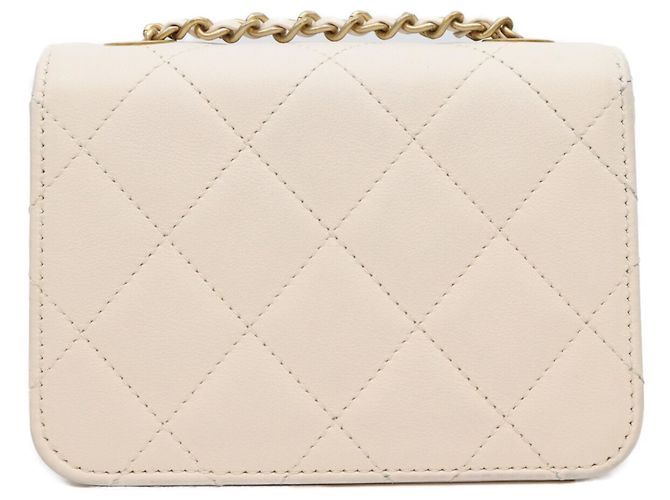Borsa a tracolla Chanel Ivory Lamb Gripoix Matelassé Bianco - vista 3