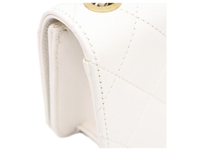 Borsa a tracolla Chanel Ivory Lamb Gripoix Matelassé Bianco - vista 9