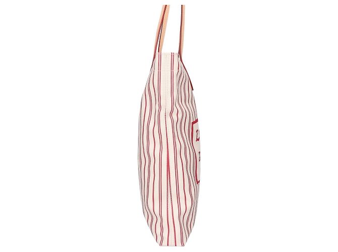 Louis Vuitton x Grace Coddington Gestreifte Tote Bag Beige - Ansicht 4