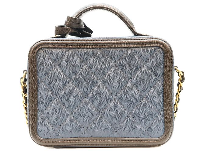 Borsa a tracolla Small Vanity Chanel A93342 CC Filigree Nero Blu - vista 3