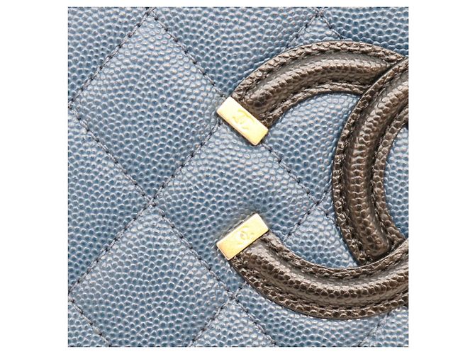 Borsa a tracolla Small Vanity Chanel A93342 CC Filigree Nero Blu - vista 6