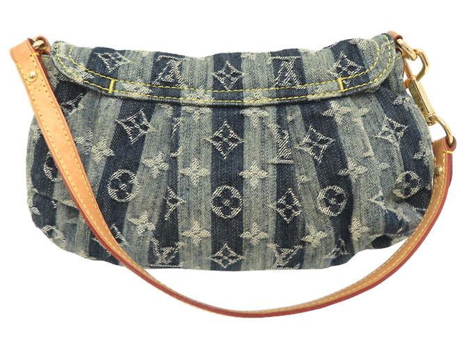 Borsa a tracolla Louis Vuitton Mini Pleaty Raye Blu - vista 2