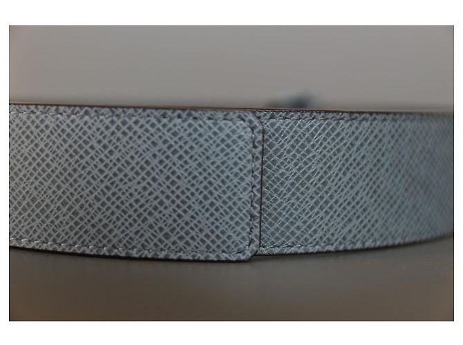Louis Vuitton M6898 85/34 Taiga Glacier Santur Initial Gürtel Grau - Ansicht 7