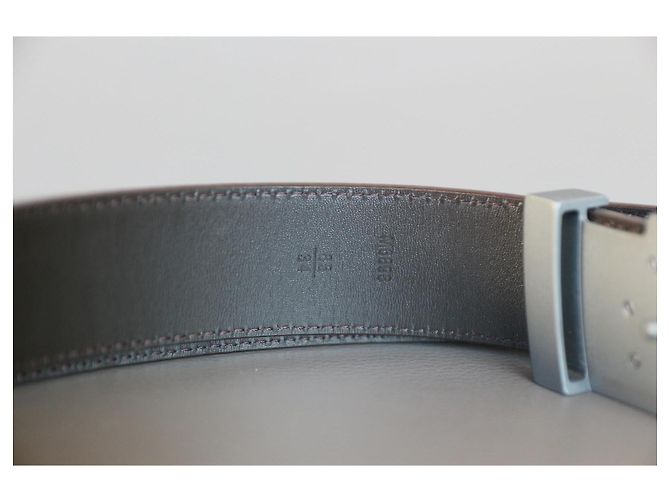 Louis Vuitton M6898 85/34 Taiga Glacier Santur Initial Gürtel Grau - Ansicht 8
