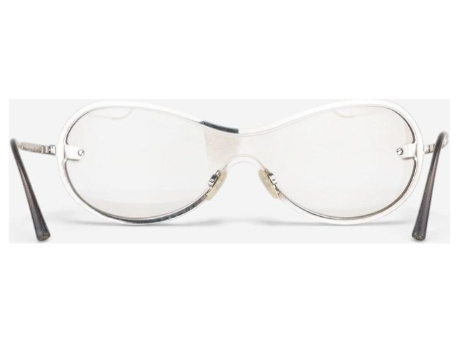 Occhiali da sole maschera shield aviator '4030' Chanel by Karl Lagerfeld anni 2000 Argento - vista 5