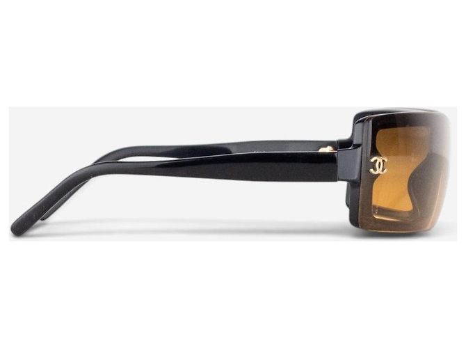 Chanel 2000s 5067 CC Logo Wrap Mask Shield Sonnenbrille Schwarz - Ansicht 4