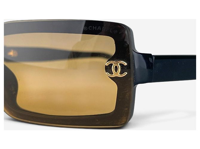 Chanel 2000s 5067 CC Logo Wrap Mask Shield Sonnenbrille Schwarz - Ansicht 6