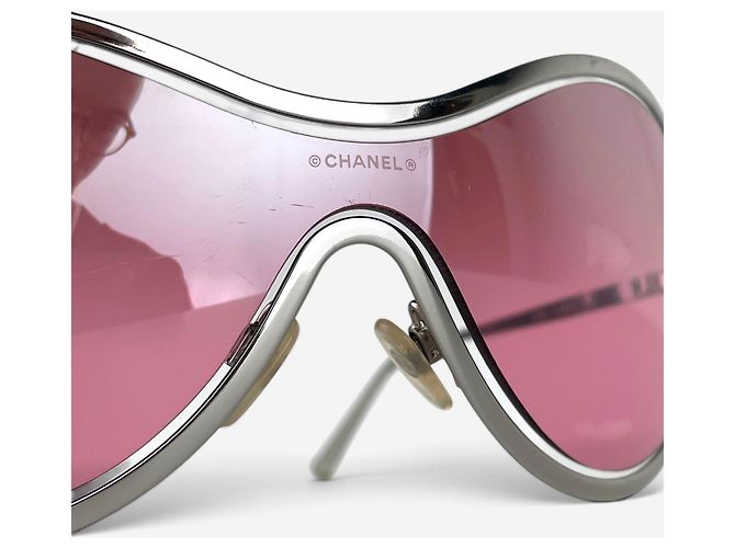 Occhiali da sole maschera shield aviator Chanel 2000s '4030' Rosa - vista 7