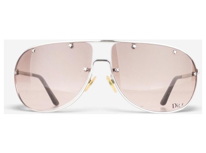 Dior by Galliano 2000s 'Dior Windshield 1' Aviator Wrap Sonnenbrille Silber - Ansicht 2