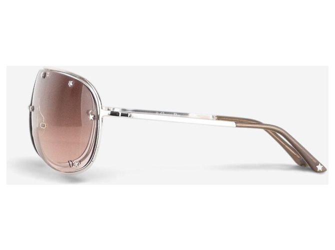 Dior by Galliano 2000s 'Dior Windshield 1' Aviator Wrap Sonnenbrille Silber - Ansicht 3