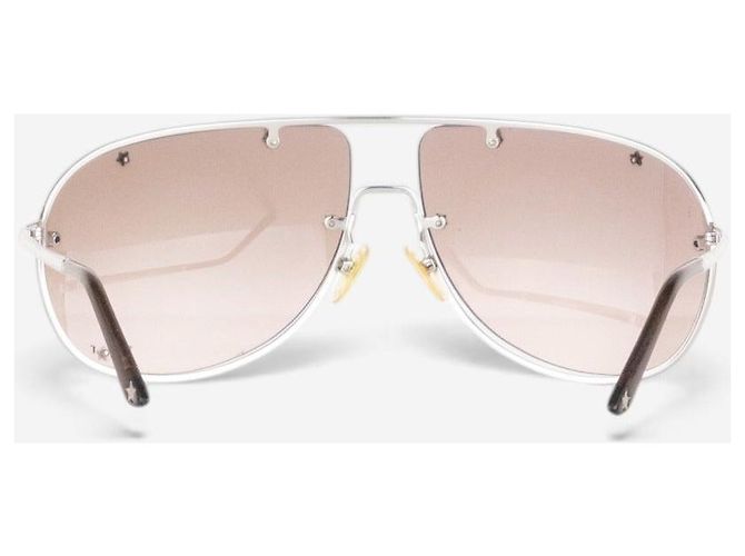 Dior by Galliano 2000s 'Dior Windshield 1' Aviator Wrap Sonnenbrille Silber - Ansicht 5