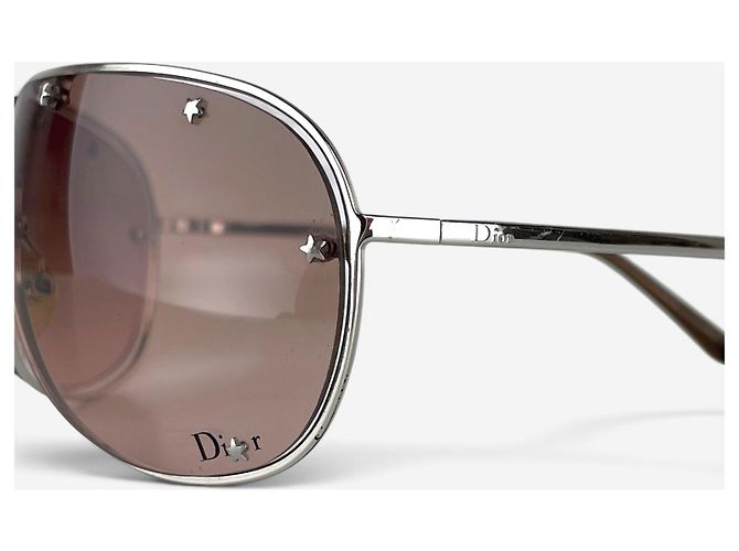 Dior by Galliano 2000s 'Dior Windshield 1' Aviator Wrap Sonnenbrille Silber - Ansicht 8