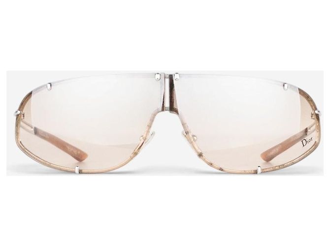 Gafas de sol Dior by Galliano AW00 'Cossack' Wrap Mask Shield Plata - vista 2