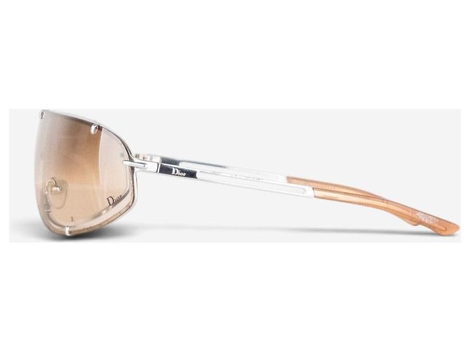 Gafas de sol Dior by Galliano AW00 'Cossack' Wrap Mask Shield Plata - vista 3