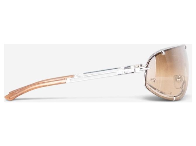 Gafas de sol Dior by Galliano AW00 'Cossack' Wrap Mask Shield Plata - vista 4