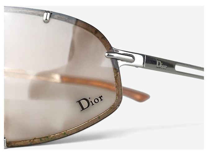 Gafas de sol Dior by Galliano AW00 'Cossack' Wrap Mask Shield Plata - vista 6