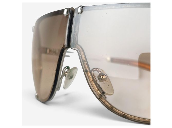 Gafas de sol Dior by Galliano AW00 'Cossack' Wrap Mask Shield Plata - vista 7