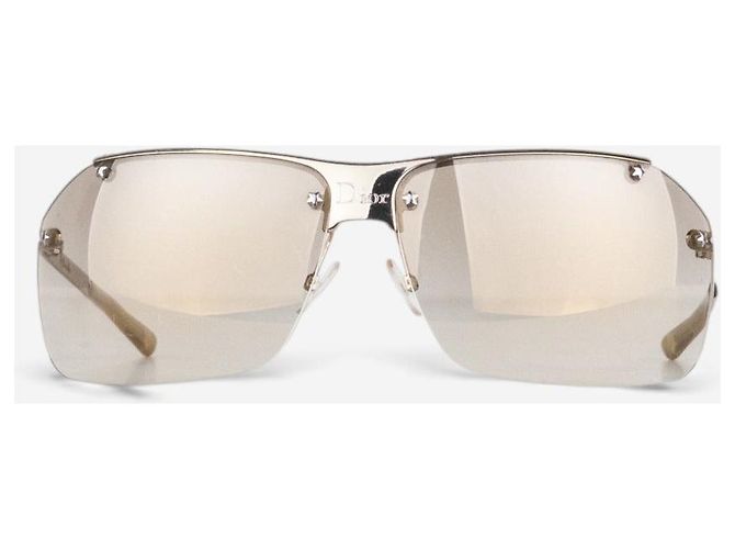 Dior by Galliano 2000er 'Hit 1' randlose Sonnenbrille mit Swarovski-Strass Golden - Ansicht 2
