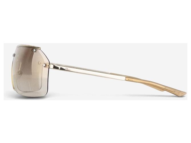 Dior by Galliano 2000er 'Hit 1' randlose Sonnenbrille mit Swarovski-Strass Golden - Ansicht 3