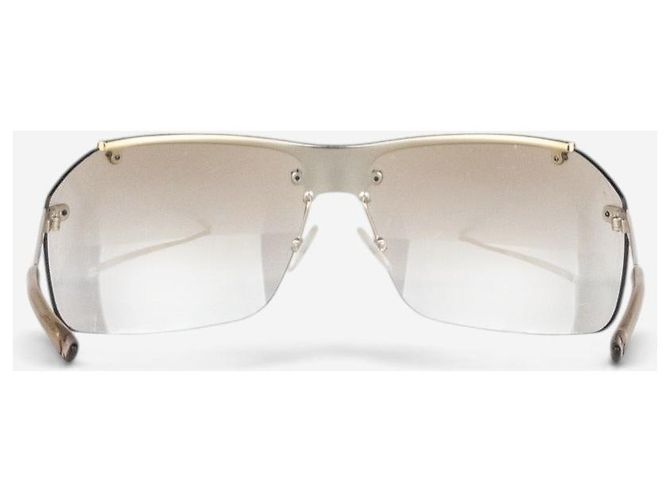 Dior by Galliano 2000er 'Hit 1' randlose Sonnenbrille mit Swarovski-Strass Golden - Ansicht 5