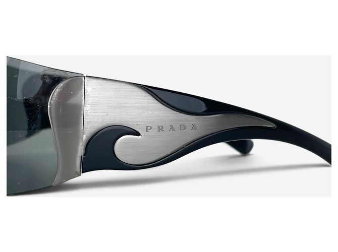 Gafas de sol Máscara Shield Flame Prada SS04 'SRP58F' Negro - vista 6
