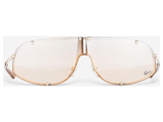 Gafas de sol Dior by Galliano AW00 'Cossack' Wrap Mask Shield Dorado - vista 2