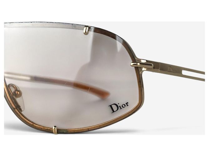 Gafas de sol Dior by Galliano AW00 'Cossack' Wrap Mask Shield Dorado - vista 6
