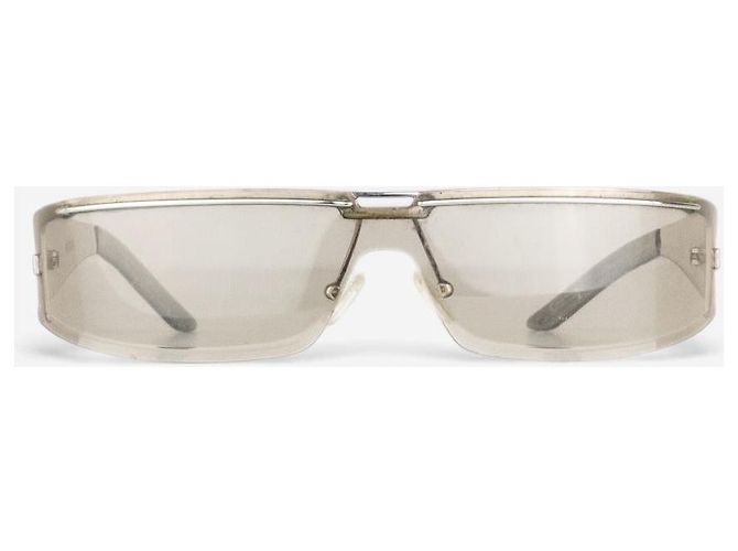 Gucci by Tom Ford 2000er 'GG 1726' Wrap Mask Shield Sonnenbrille Silber - Ansicht 2