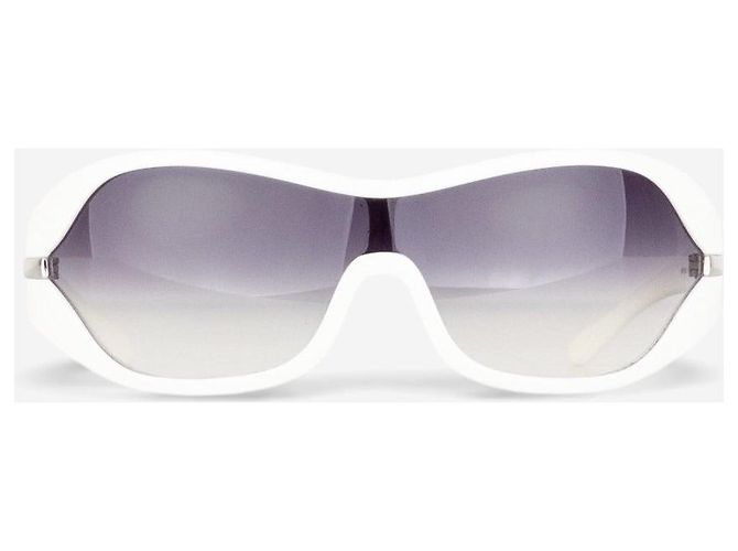Prada 2000s 'SPR12G' Sport Mask Shield Sonnenbrille Weiß - Ansicht 2