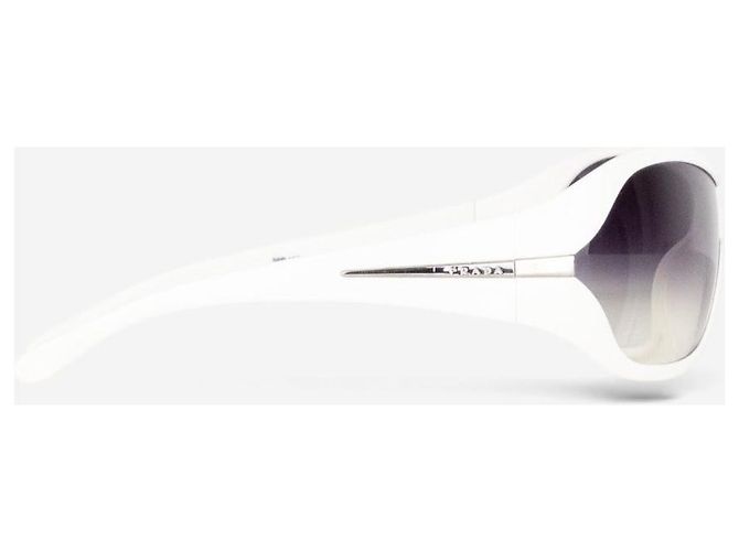 Prada 2000s 'SPR12G' Sport Mask Shield Sonnenbrille Weiß - Ansicht 4