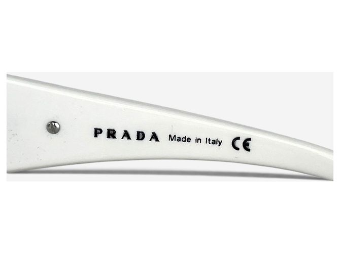 Prada 2000s 'SPR12G' Sport Mask Shield Sonnenbrille Weiß - Ansicht 7