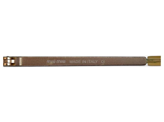 Miu Miu 2000s Rimless Shield Mask Wrap Sonnenbrille Golden - Ansicht 8