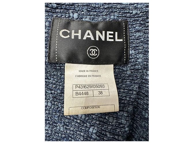 Timeless Chanel Spring 2012 Blue Tweed & Denim Belted Jacket FR 38 Pre-owned - view 5