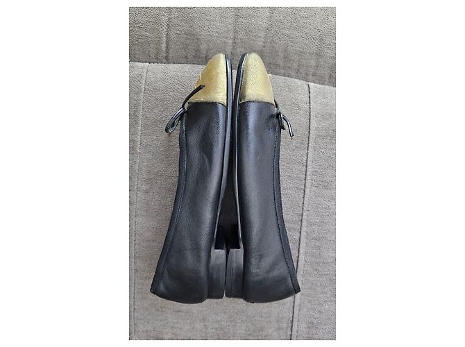 Chanel Sapatilhas de couro Black & Gold Preto Dourado - vista 6