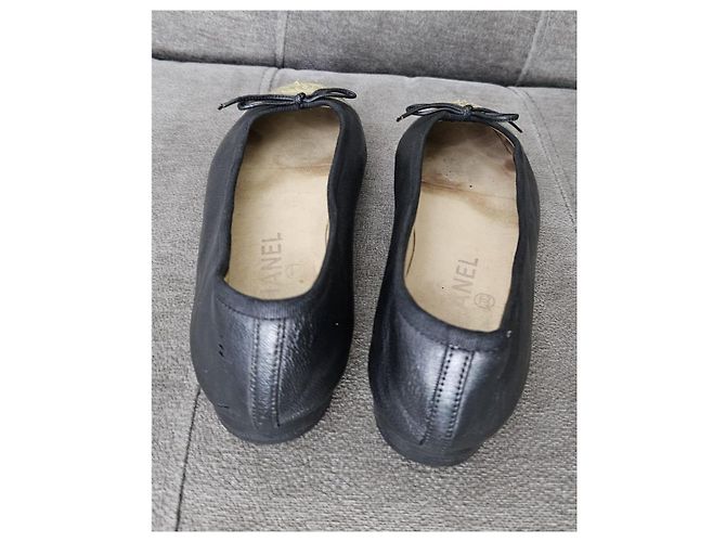 Chanel Sapatilhas de couro Black & Gold Preto Dourado - vista 9