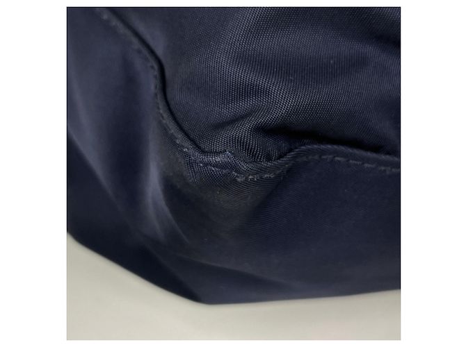 Borsa Tote Prada in nylon blu navy - vista 3