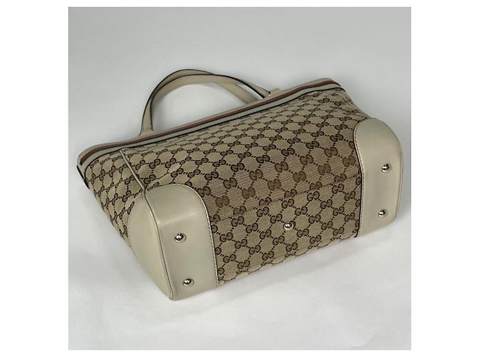 Gucci Shopper-Bag aus beigem GG Canvas - Ansicht 2