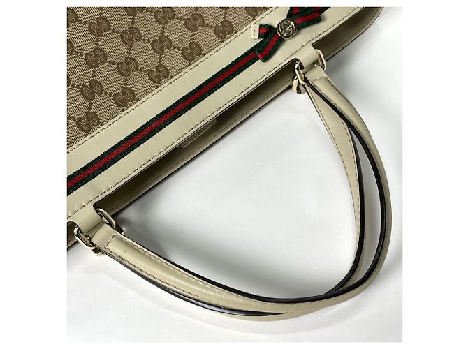 Gucci Shopper-Bag aus beigem GG Canvas - Ansicht 6