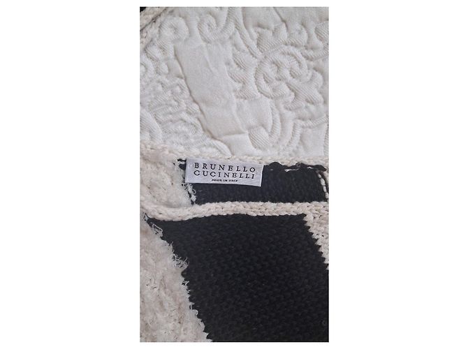 Jersey corto a rayas Brunello Cucinelli Negro Multicolor Beige - vista 3