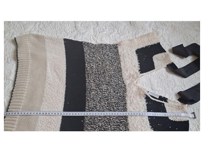 Jersey corto a rayas Brunello Cucinelli Negro Multicolor Beige - vista 5