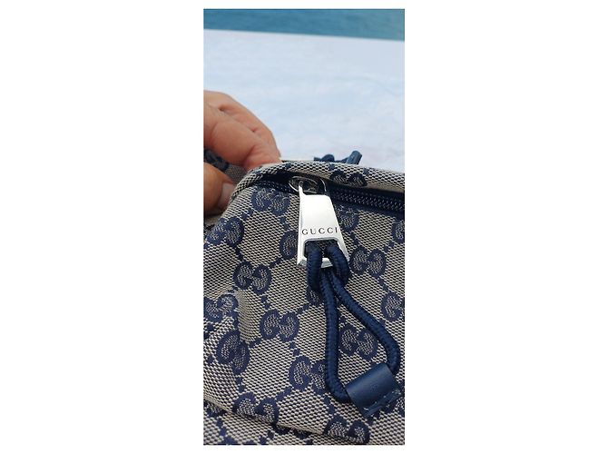 Marsupio Gucci Monogram Beige e Blu Blu scuro - vista 14