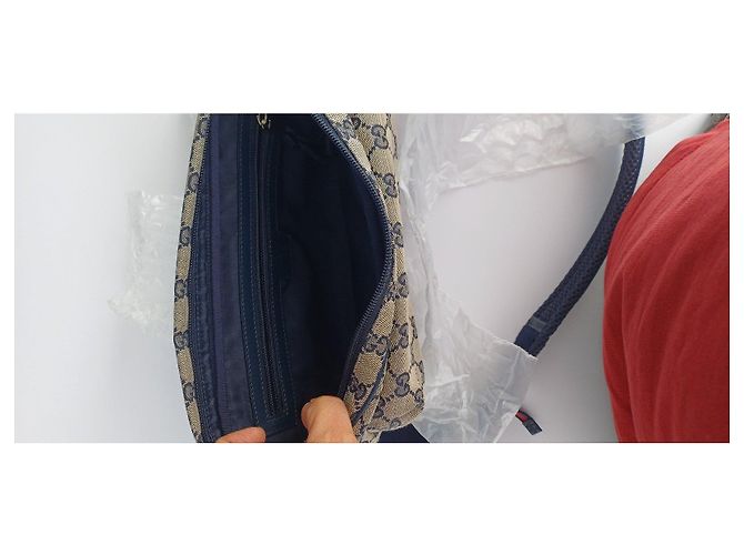 Marsupio Gucci Monogram Beige e Blu Blu scuro - vista 15