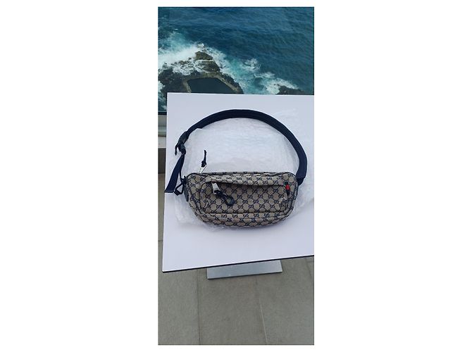 Marsupio Gucci Monogram Beige e Blu Blu scuro - vista 20